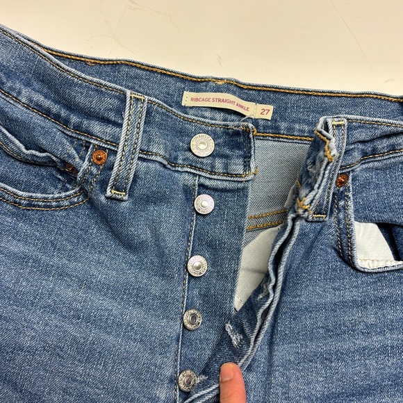 Levi’s women’s RIBCAGE STRAIGHT ANKLE PERFORMANCE COOL WOMEN'S JEANS size 27 - Picture 5 of 10
